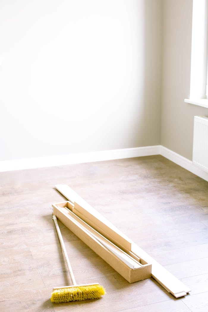 Wood Planks and Floor Brush